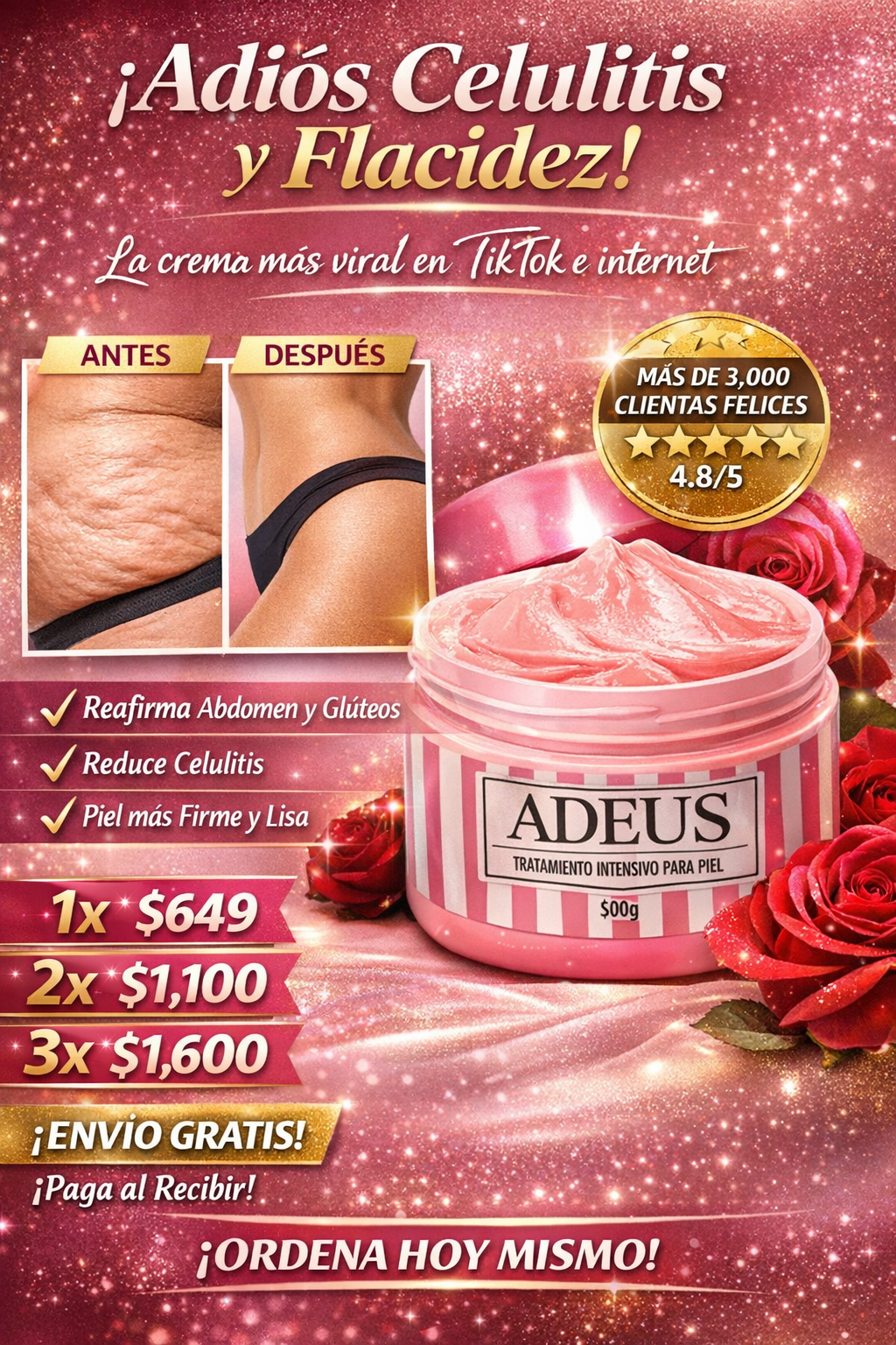 Crema ADEUS Reafirmante 300 gramos